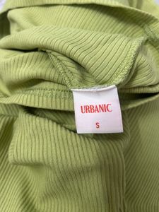 ribbed light green colour bodycon dress