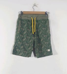 Olive Green With Print Shorts ( Boy's)