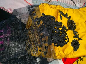 5 mtr jam cotton mustard fabric