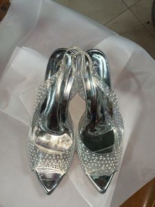 Elegant Silver Embellished Heels