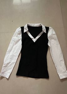 Stylish Layered Collared Top
