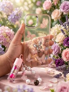 Charming Beaded Phone Charm with Lip Gloss
