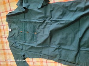 Elegant Dark Green Cotton Kurta