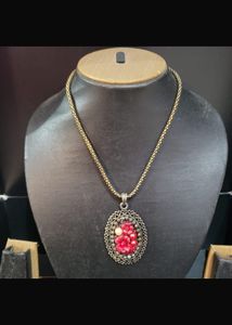 vintage porcelain flowers Pendant Necklace