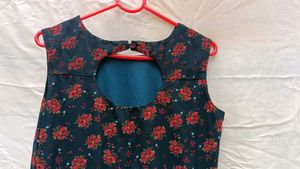 Foral Sleeveless Back Open Dress