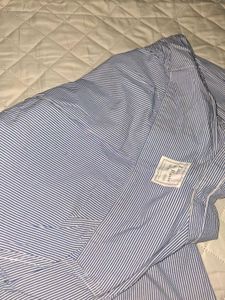 Blue Striped Button-Up Tunic Shirt