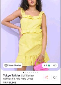 Vibrant Yellow Ruffle Dress