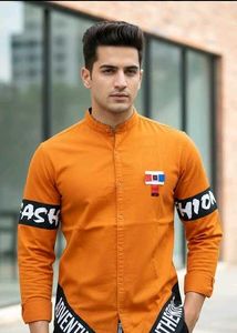 Off-White Orange Graphic Print Shirt