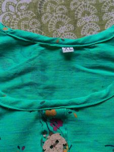 Green Floral Print Kurta
