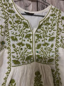 Embroidered Kurta with Mirror Work