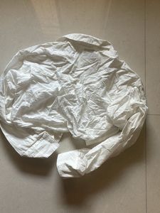 White Cropped Button-Up Shirt