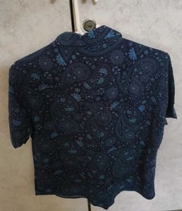 Men's Blue Paisley Print Shirt