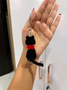 Cute Crochet cat phone charm