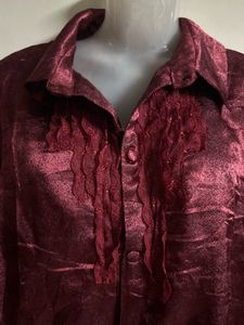 Elegant Maroon Brocade Blouse