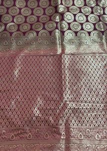 Elegant Maroon Silk Saree with Gold Motifs