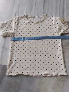 Cute Polka Dot Top &amp; Dolphin Skirt Set