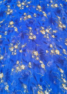 Vintage Blue Floral Print Soft Fabric 4.5 meters