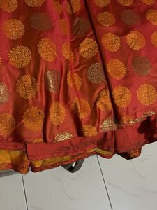 Elegant Orange Ethnic Skirt