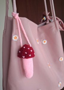 crochet mashroom bag charm