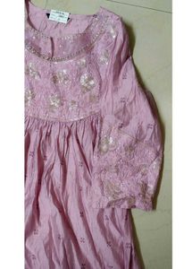 Beautiful Embroidered Pink Kurta
