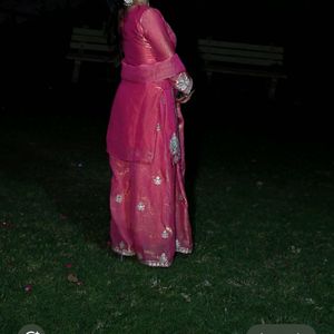 Pink Embroidered Kurta Set with Dupatta