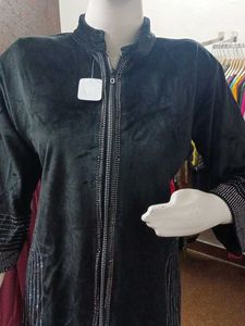Party Wear Elegant Black Velvet Kurta Set
