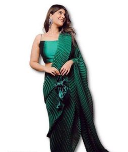 Elegant Green Pleated Saree