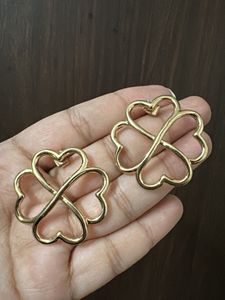 Gold Tone four leaf clover Shape Earrings
