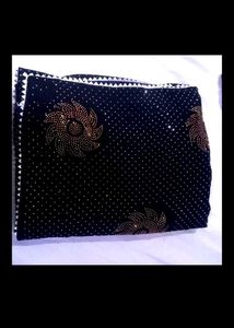 Elegant Black Embellished Saree
