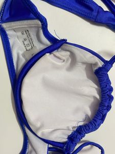 Royal Blue Bikini Set of 2 with Floral Print