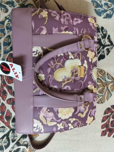 Elegant Embroidered Purple Handbag