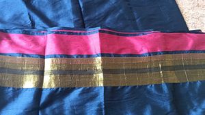 Elegant Blue Saree with Pink Border