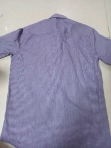 Checked Polyester Blue Shirt