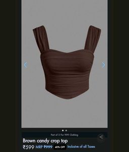 Chic Brown Ruched Crop Top
