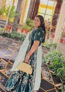 Elegant Heavy Teal Green Embroidered Lehenga Set