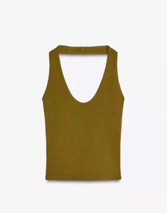 Olive Green Halter Neck Top from Zara
