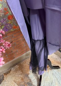 Elegant Strapless Lavender Midi Dress