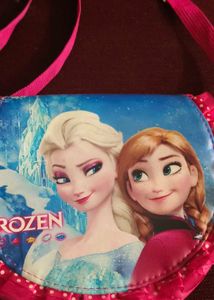 Frozen Elsa &amp; Anna Quilted Pink Purse