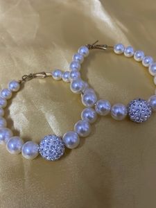 Elegant Pearl Hoop Earrings