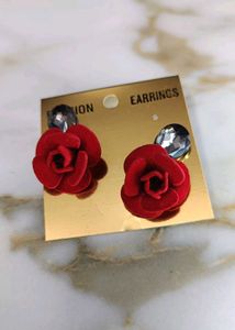 Red Rose Earrings