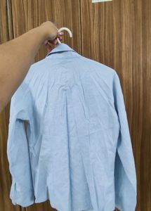 Light Blue Collared Button-Up Shirt