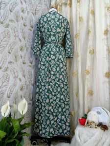 ✨Elegant Green Leaf Print Wrap Dress✨