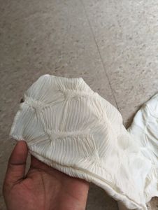 Cream Textured Long Sleeve Top