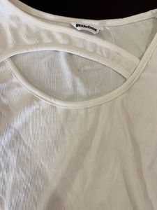 White Cold Shoulder Cut-Out Top