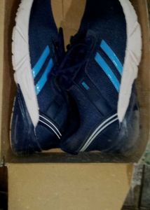 Blue &amp; White Striped Sneakers