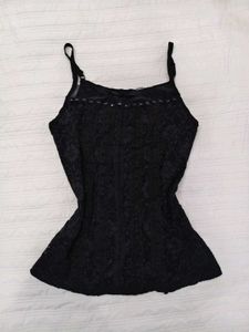 Elegant Black Lace Camisole Top