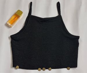 Black Textured Crop Top