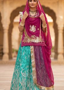Stunning Teal & Magenta Rajputi Dress