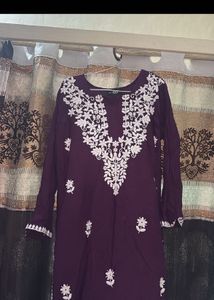 Embroidered Purple Kurta