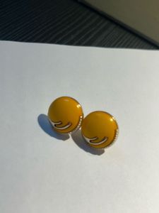 Gold Tone Yellow Stud Earrings